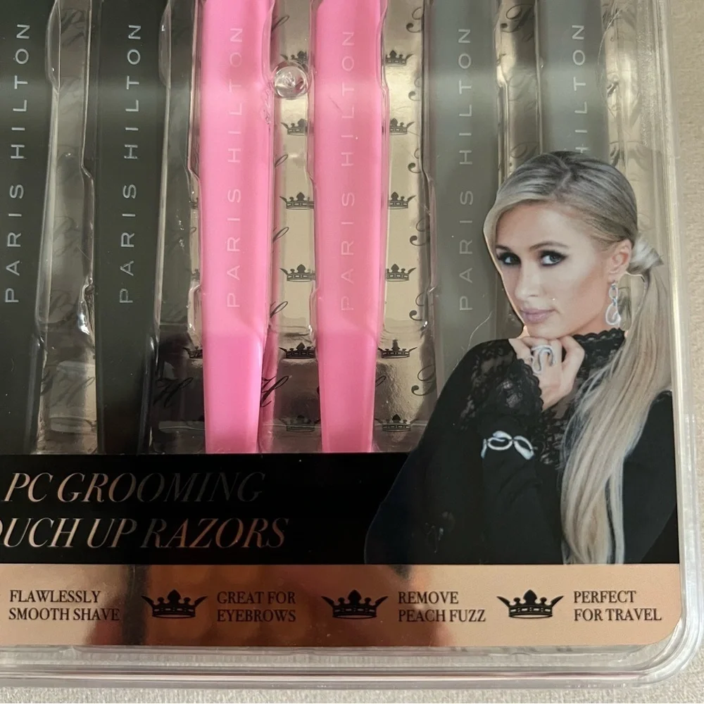 NWT Paris Hilton 6-Piece Grooming Touch Up Razors Makeup Tools Accessory Beauty